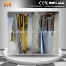 Gold or silver Metallized Pet film / Thermal Film For paperboard